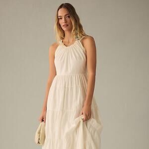 Anthropologie Forever That Girl Tiered Ruched Back Bow Dress